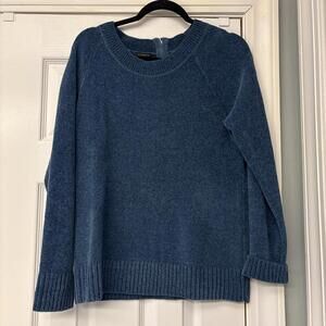 Talbot's Blue Chenille Cozy Soft Ribbed Pullover Sweater, Women's Size Medium